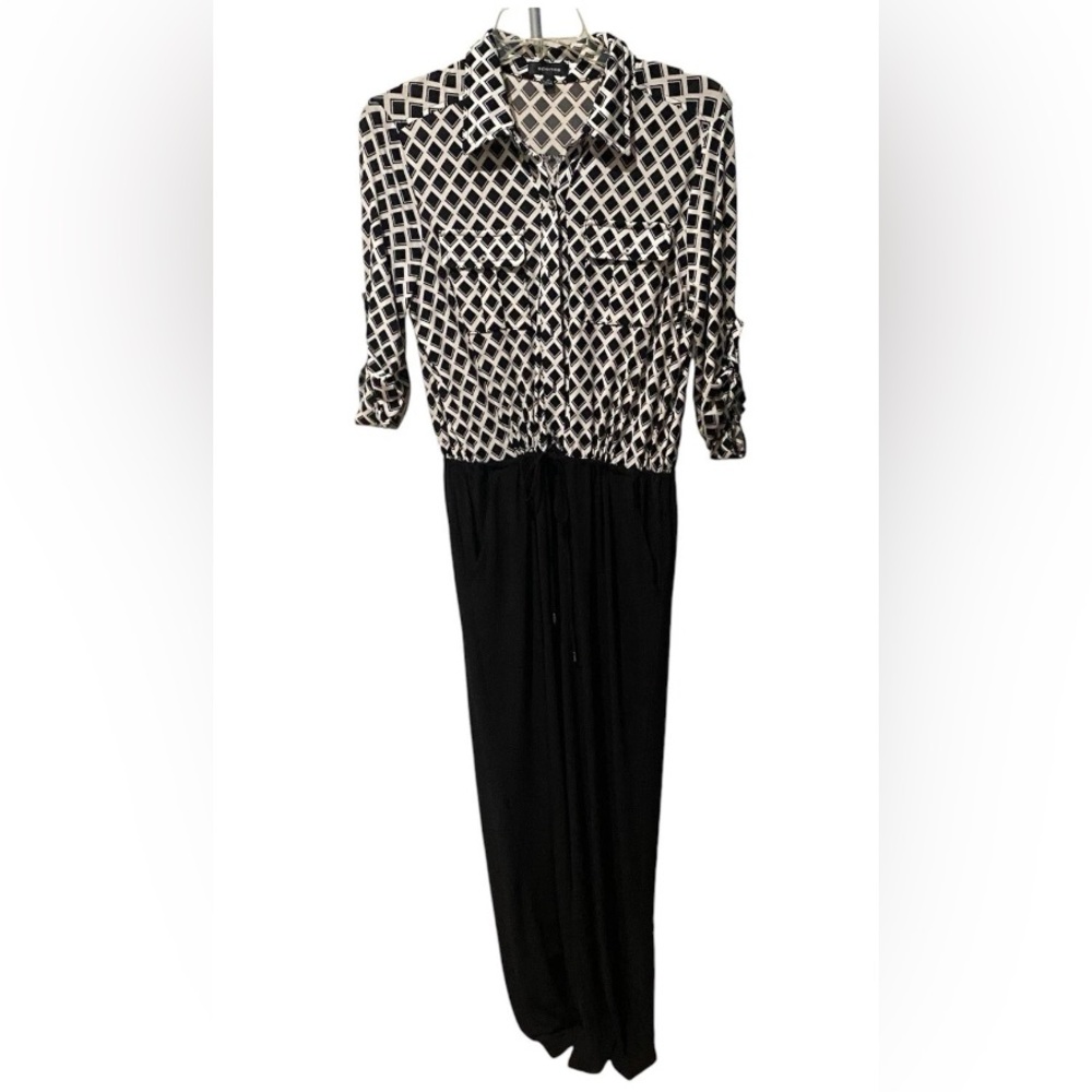 Spense- 3/4 Sleeve Wide Leg Jumpsuit-Women’s Size: 10-Color: Black/White